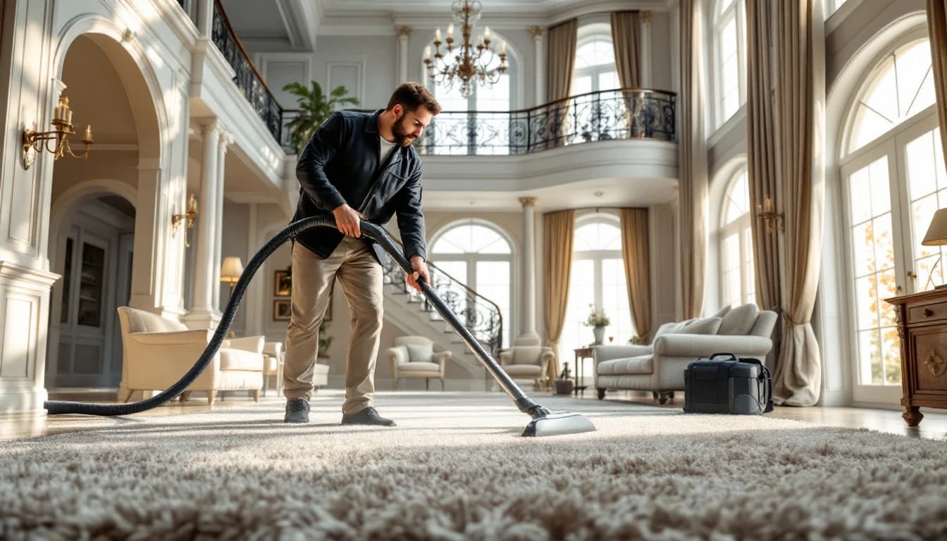Bright, spotless great room in a large upscale Southlake home after a professional deep clean