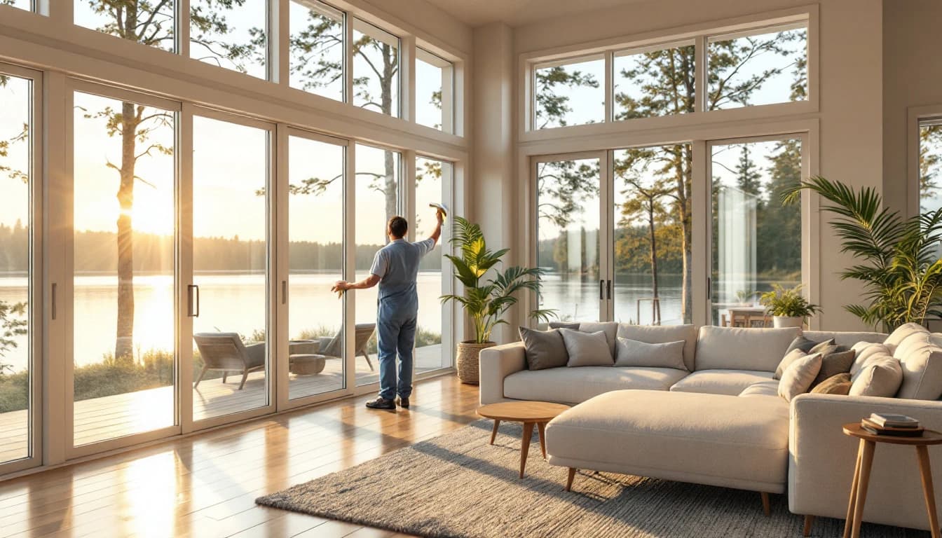 Bright, clean living room of an Eagle Mountain Lake home in Azle, TX