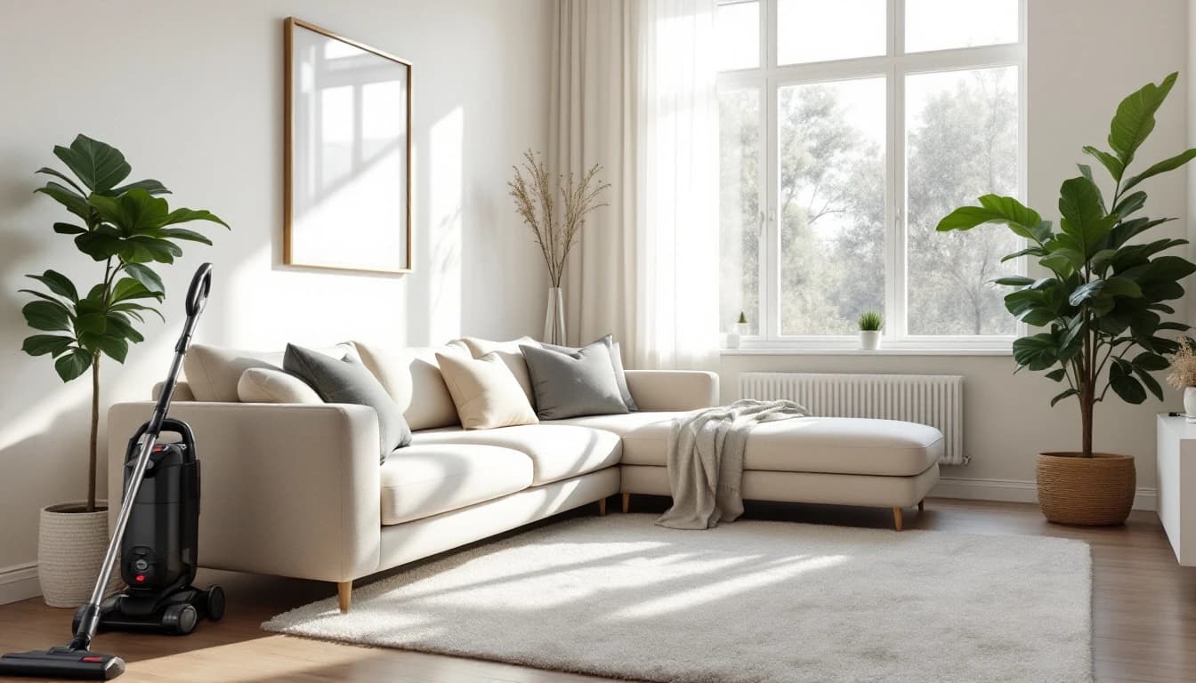 Pristine, bright living room in a Fort Worth home after a professional cleaning