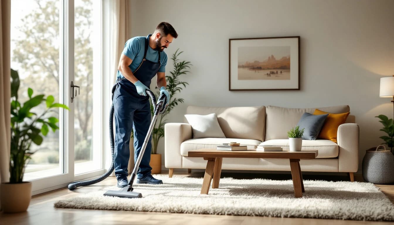 Professional house cleaning of a Joshua, TX home living room in Johnson County