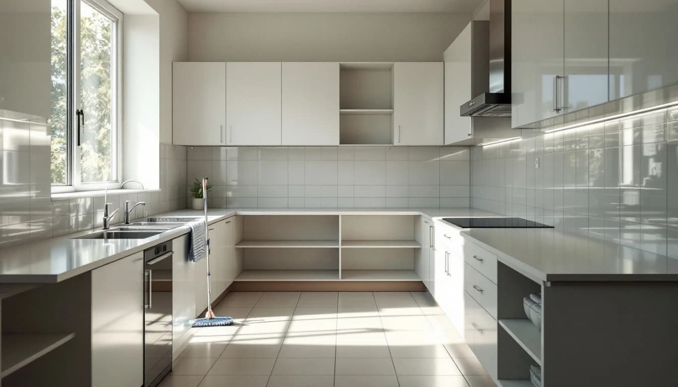 Deposit-ready move-out cleaning of an empty Hurst, TX apartment kitchen and bathroom